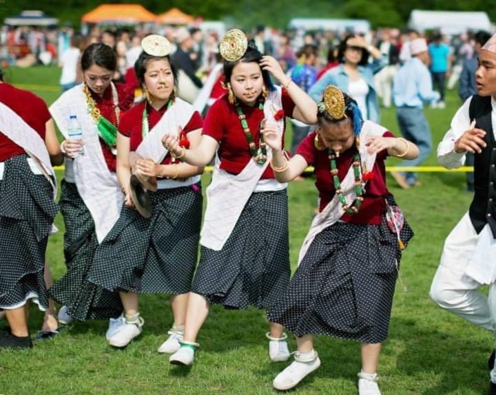 Picture of Kirat Rai Girls Dancing Sakela 2019 Ashford Kent UK.